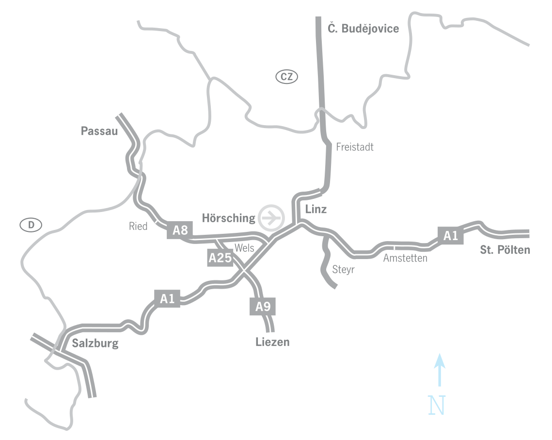Anfahrtplan Linz Hörsching